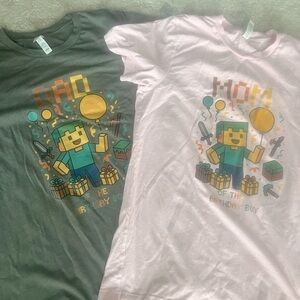 Minecraft mom and dad of the birthday boy custom T-shirts